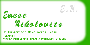 emese mikolovits business card